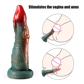 Cute Dragon Silicone Dildos with Suction Cup Big Dick Soft Anal Plug Erotic Penis Large Phallus Sex Toys for Women Masturbation 6