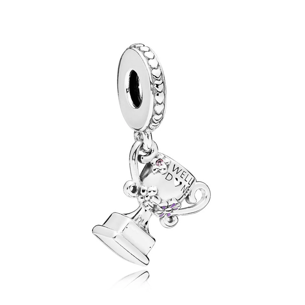 

Authentic 925 Sterling Silver Bead Achivement Trophy Pendant Charm Fit Pandora Women Bracelet Bangle Gift DIY Jewelry