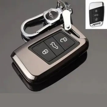 

car accessories Car Key Case Cover Galvanized Alloy For VW PASSAT For Skoda Kodiaq Superb A7 2015 2016 2017 2018