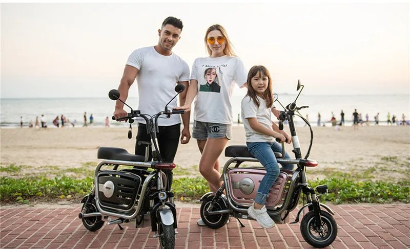 Electric Folding Bicycle Two Wheels Electric Bicycles Electric Scooter For GirlsLadies With SeatPet Basket 48V 80KM 40KMH  (4)