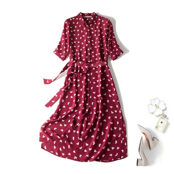 

Fashion New Women Summer Real Silk Long Dress SO0027