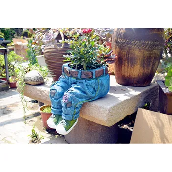 

American Country Garden Jeans Flower Creative Flower Pot Decoration Retro Outdoor Garden Balcony Decoration M2087