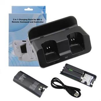 

2 In1 Dual Controller USB Charging Station With 2800mAh Battery Set For WII Remote For WII U Gamepads