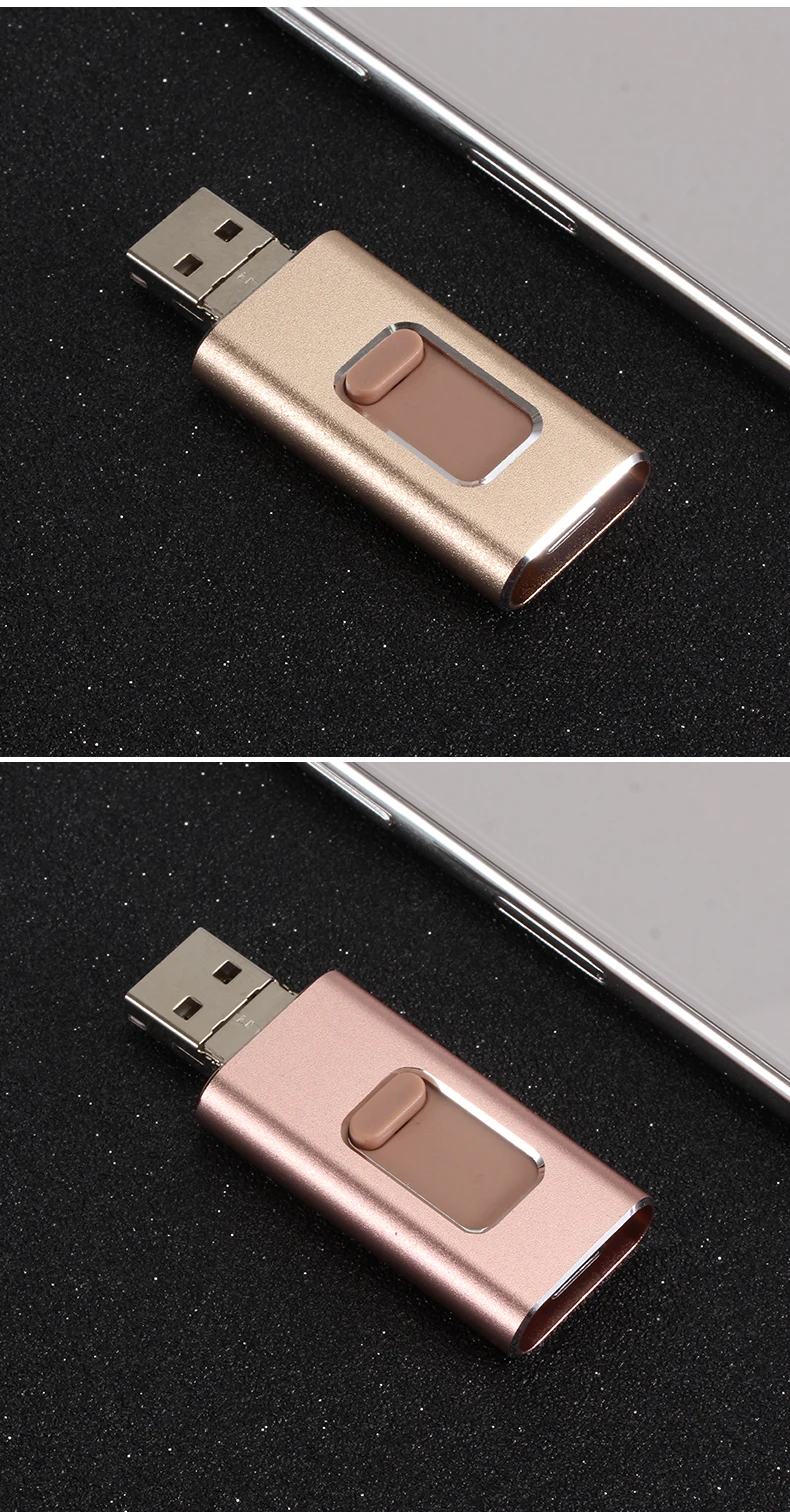 fastest flash drive 4 in 1 OTG USB Flash Drive 256G 32 64G 128G Memory Stick Type-C Pen Drive For Samsung S8 S9 S7 S6 Edge iphone X 8 7 Plus usb 3.0 apple pen drive