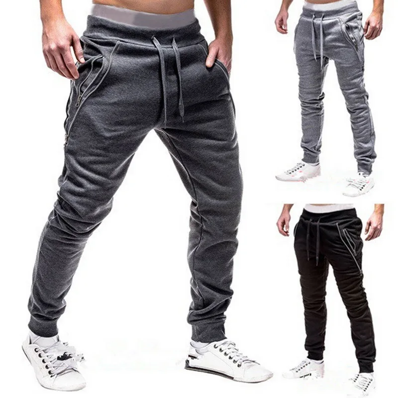 MoneRffi мужские новые модные хип-хоп брюки мужские спортивные брюки Слаксы повседневные эластичные спортивные однотонные мешковатые с карманами брюки