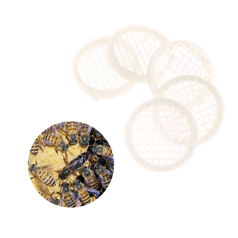 5 шт Круглые клетки для пчеловодства пластиковый для пчеловодства инструменты для выращивания королевских пленных пчеловод 72XF