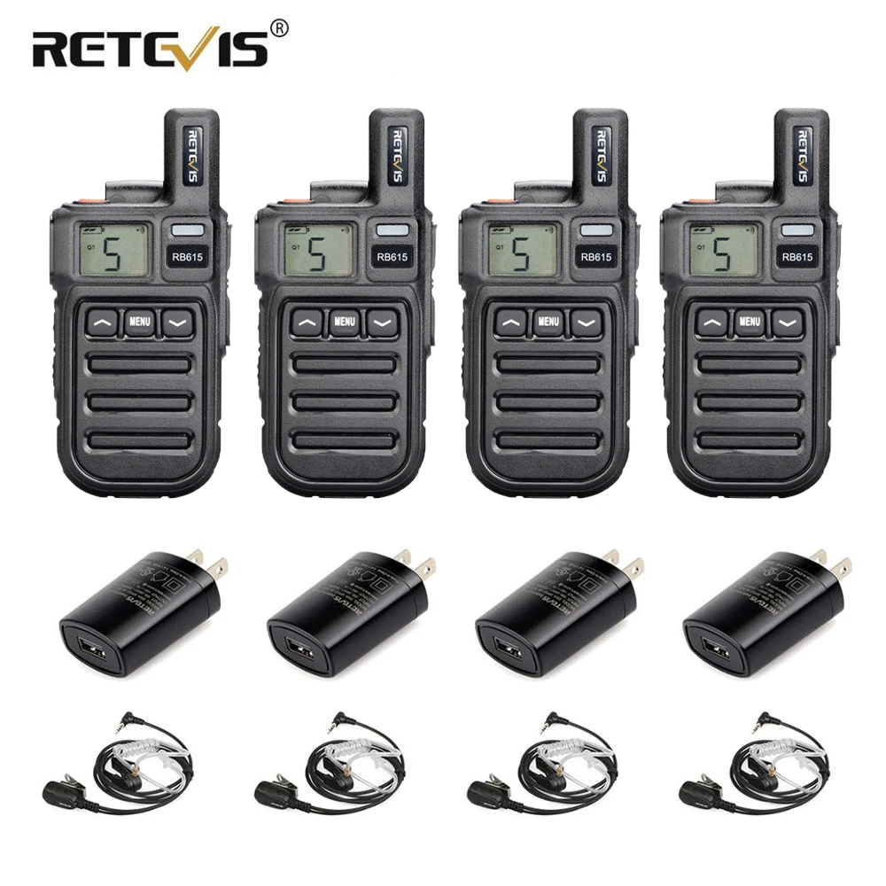 Retevis RB615 RB15 мини PMR рация 4 шт. PMR446 446 радио VOX Handsfree двухстороннее с вибрацией