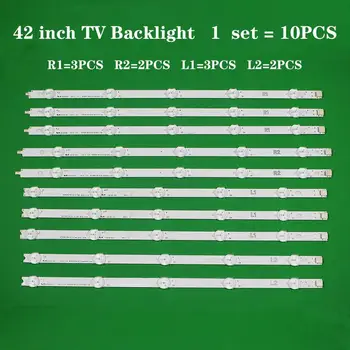 

New Kit 10 PCS R1 L1 R2 L2 LED backlight strip compatible FOR LG LC420DUE 6916L-1214A 6916L-1215A 6916L-1216A 6916L-1217A