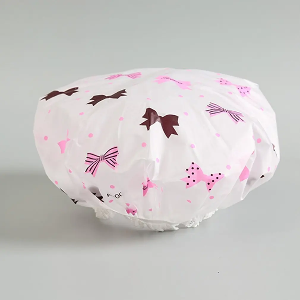 1 шт., водонепроницаемая шапочка для душа, утолщенная Милая шапочка для ванной, одноцветная, одноцветная, эластичная шапочка для купания, аксессуары для ванной комнаты для женщин