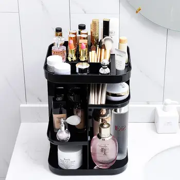 

360 Degree Rotate Multifunction Cosmetics Storage Box Detachable Makeup Brush Holder Fashion Jewelry Lipstick Beauty Organizer