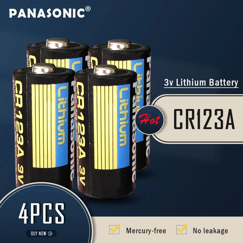 Литиевая батарея Panasonic CR123 CR123A CR 123A 123 A123 CR17345 16340 3 в 4 шт.|Батарейки| |
