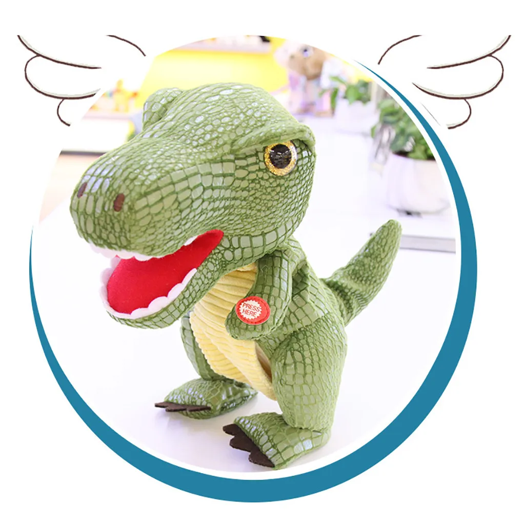 Плюшевый электронный ревущий динозавр, интерактивный робот, детская игрушка, подарки