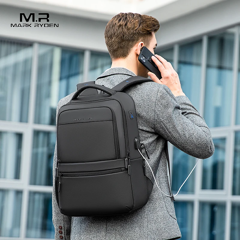 Mark Ryden Expandable Travel Backpack Men USB Charging Bag Multifunctional Water Repellent Laptop Backpack Big Capacity Male Bag