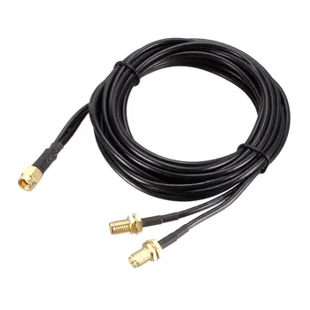 

uxcell 1 Pcs RP-SMA Male to Y Type 2 x RP-SMA Female RG174 Antenna Cable 6.6 ft for Wireless Routers, Access Points