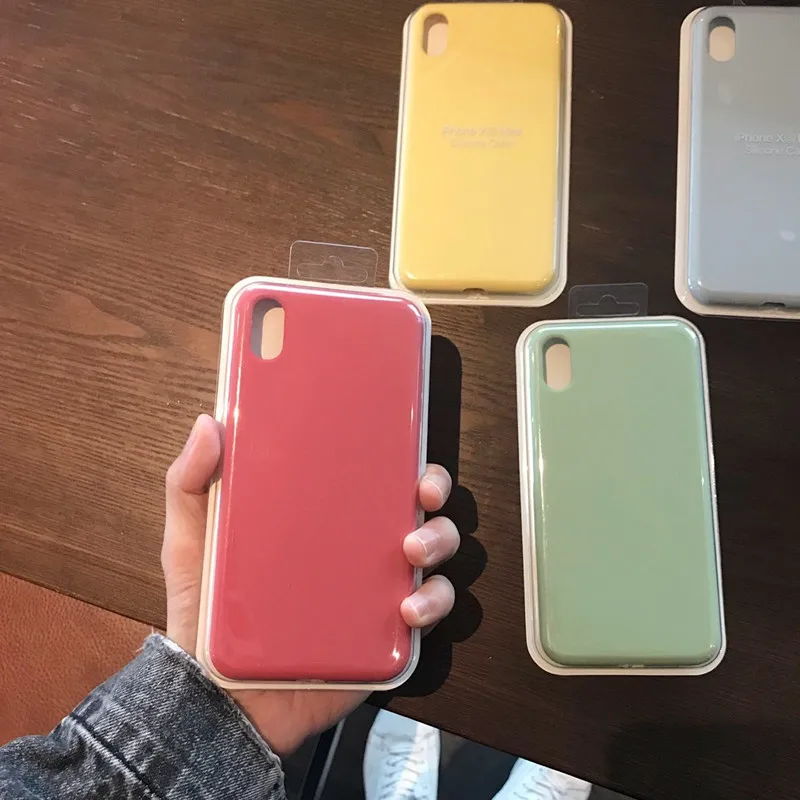100 шт. официальный жидкий силиконовый чехол для iPhone 11 Pro Max X XS XR 7 8 6 6S Plus противоударный защитный чехол