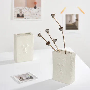 

Nordic Modern Creative Face Mask Ceramic Vase Decoration Living Room Flower Arrangement Decoration Home Decorations
