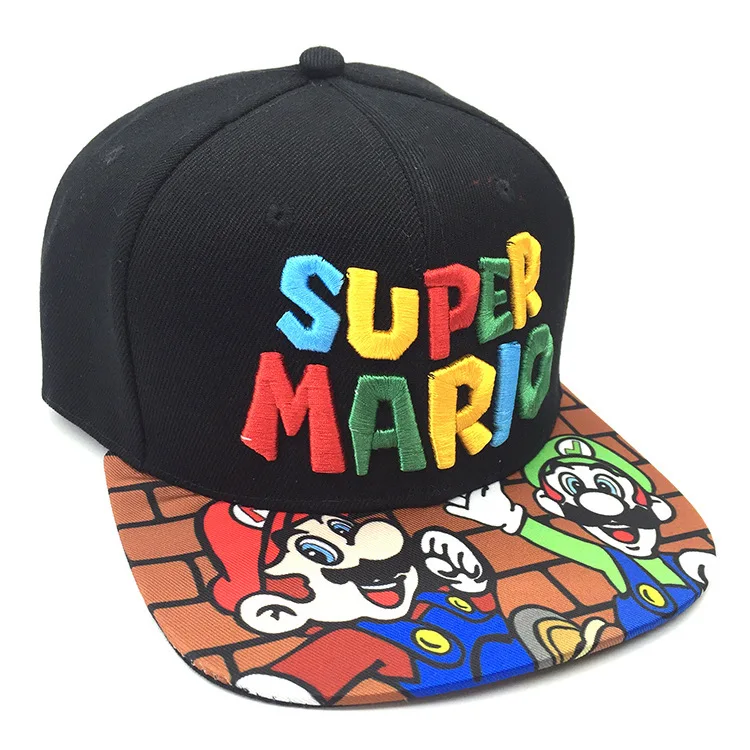 Супер Марио шляпа от солнца Премиум Вышитые хип хоп бейсбольная кепка регулируемая Марио Осень Зима хип хоп шляпа День рождения рождественские подарки