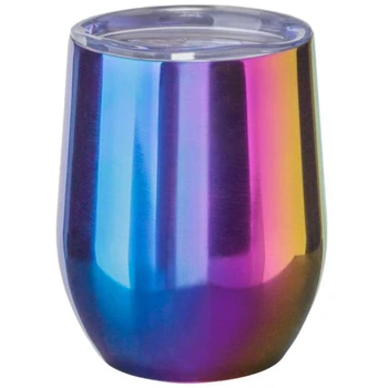 

12 Oz Covered Glass: Double Vacuum Insulated Stainless Steel Cup, Rainbow Color