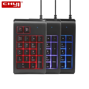 

CHYI Mini One Hand RGB Usb Cable Keyboard For Computer Laptop Single Hand Numpad 19 Key Caps Portable Numeric Keypad For Mac PC