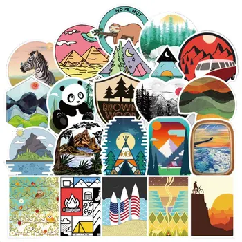 

100 Sheets/set Outdoor Adventure Travel Stickers Doodle Stickers Stationery Stickers Young Cool DIY Computer Laptop Notebook