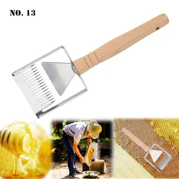 

New 18 x 6.2cm Wooden Handle Honey Cutter Uncapping Fork Honey Knife Sparse Shovel Honey Cutter Fork Beekeeping Tools Beekeeping