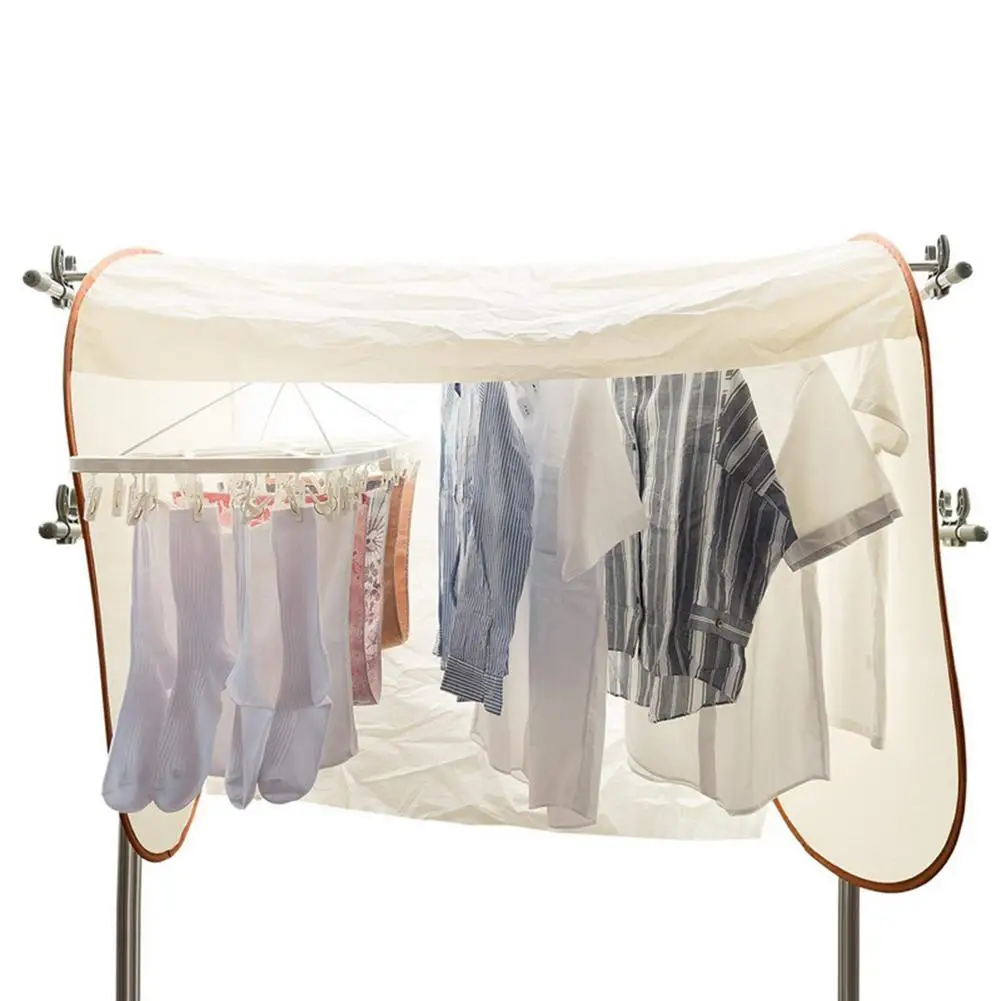 

Rainproof Sun Protection Clothes Drying Cover Dustproof Outdoor Drying Rack Dust Cover Clothing Hanging Coat Storage Rack Cover