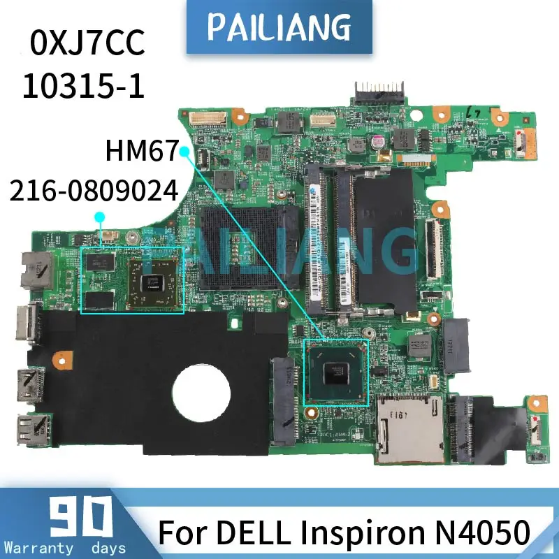 Parpailiang-placa-mãe para Computador Portátil Inspiron Dell N4050 Placa Principal 103151 0xj7cc Hm67 2160809024 Ddr3 Teste Placa-mãe para notebook - Imagem 2