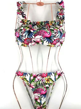 

2020 new bikini swimsuit solid color bikini suit style push-up purplish