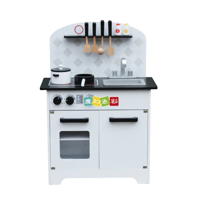 

Children Wooden Play House Kitchen Set Stove Model Kitchen Cooking Toy Small Kitchen Colorful Box