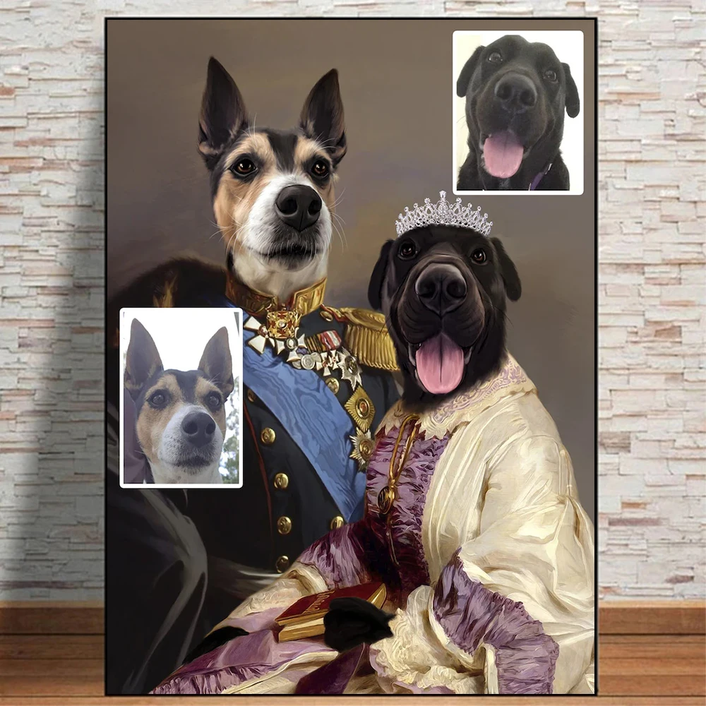 waterstof behuizing Wapenstilstand Custom Meerdere Huisdier Foto Poster Koninklijke Familie Kleding Canvas  Schilderij Poster Hond Kat Wall Art Pictures Voor Gift Home Kamer  decor|Schilderij & Schoonschrift| - AliExpress