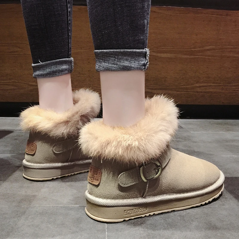

Women's Short Boot Leather Booties Rubber Boots Clogs Platform Shoes Luxury Designer Plush Low Heels booties Bootee Woman 2019