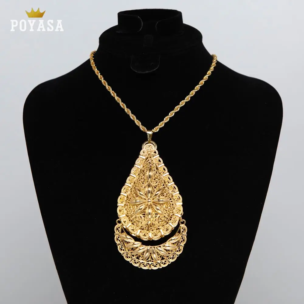 

Gold Color Fashion Ethnic Women Vintage Pendant Necklace Wedding Jewelry