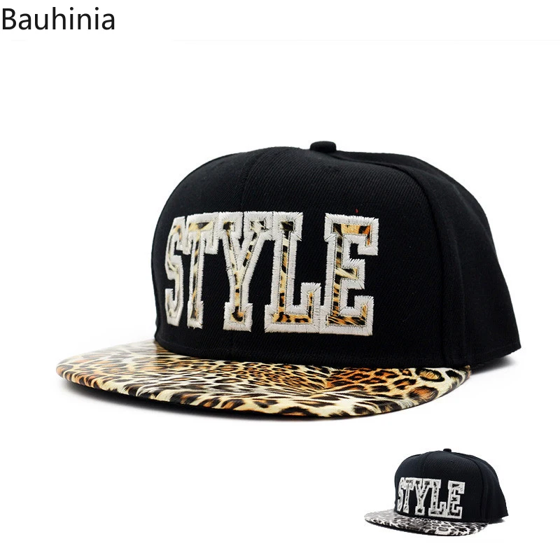 Bauhinia, унисекс, плоская подошва, хип-хоп шапки для мужчин и женщин, пара, Леопардовый принт, алфавит, шапки, регулируемые