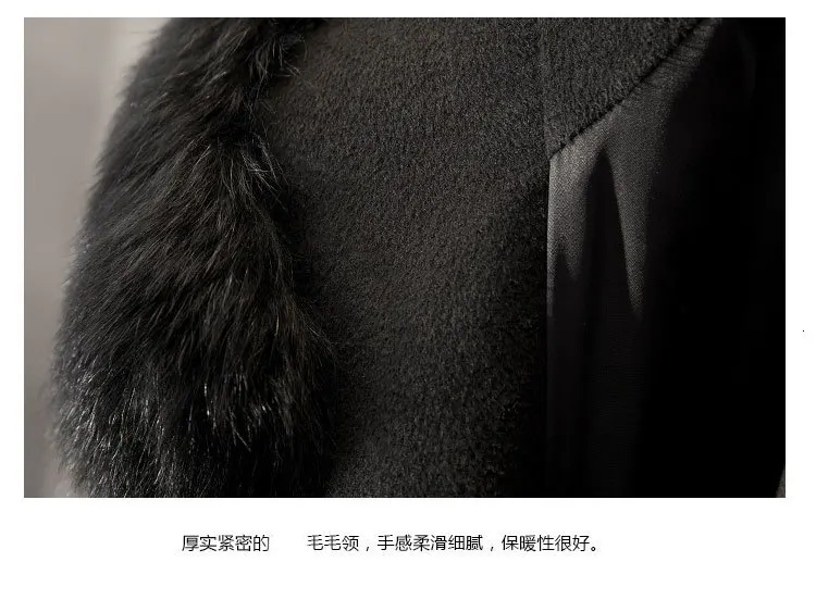 LANMREM г. Пальто с меховым воротником, длинное пальто в Корейском стиле, новое зимнее свободное толстое шерстяное пальто с капюшоном, 19B-a633