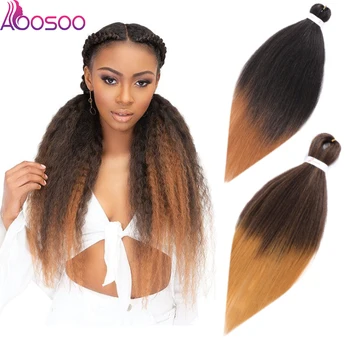 

AOOSOO Crochet Hair 26 inch Jumbo Braids Hair Ombre Braiding Hair Synthetic Extension Low Temperature Fiber 2color