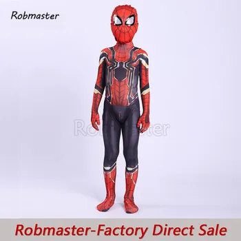 

New Iron Spider Boy Costume Cosplay Kids iron spiderman Costume Boys Superhero Jumpsuit Suit Halloween Costume For Kids Carnival