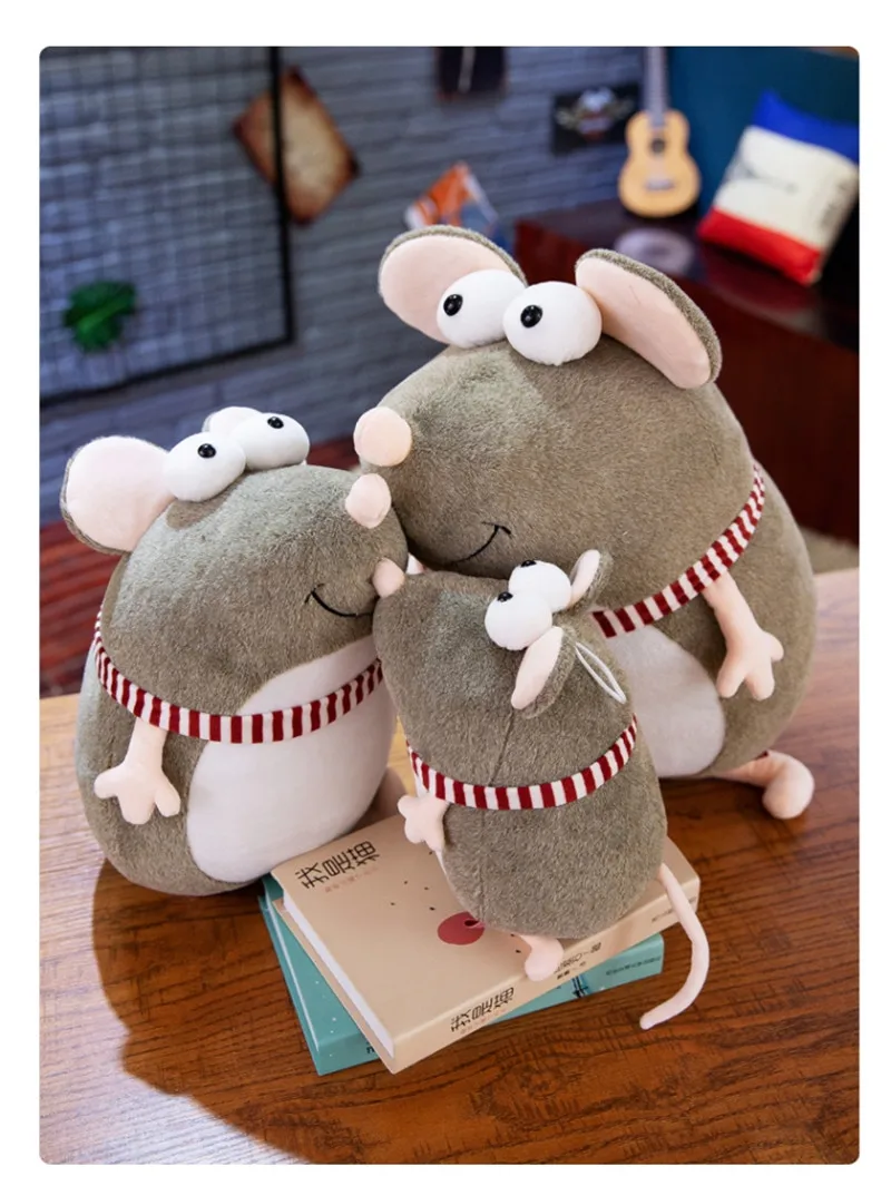 Cartoon Animal Big Eye Mouse Stuffed Doll Rat Plush Bedtime Story Friend Kid Birthday Gift Christmas Present 24