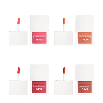 

NOVO New 4 Color Sleek Liquid Blusher Silky Blush Moisturizing Long-lasting Natural Cheek Soft Blush Face Contour Makeup