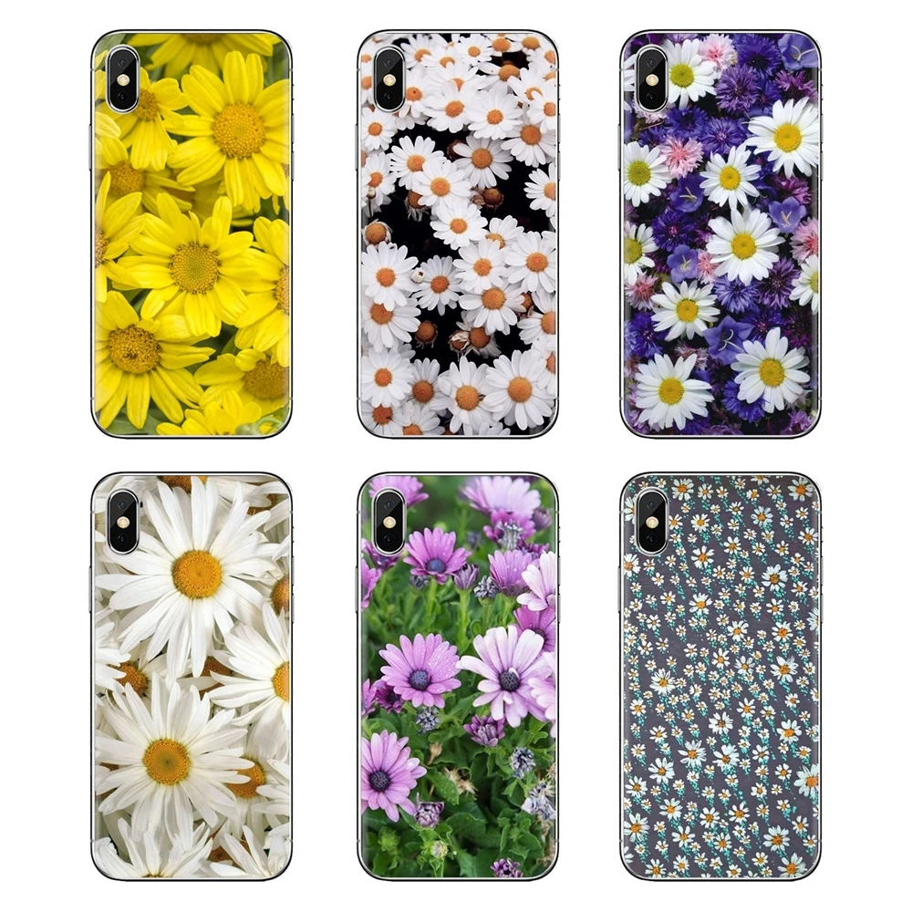 For Samsung Galaxy J1 J2 J3 J4 J5 J6 J7 J8 Plus 2018 Prime 2015 2016 2017 Daisy Flower Transparent Soft Cases Covers |