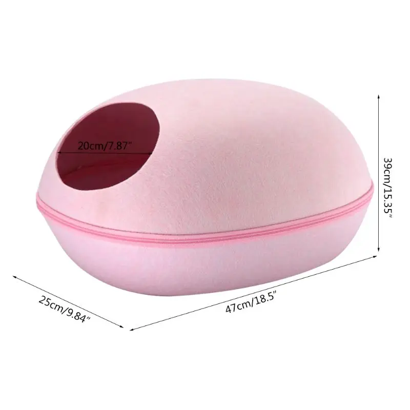 Creative Eggshell Nest Breathable Cat Bed Felt Pet Nest Funny Kitten Puppy Cave Q84D