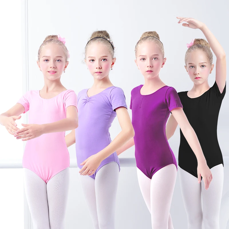 Maillot de Danza Gimnasia Leotardo de Ballet de Algodón para Niñas 3-12 Años 