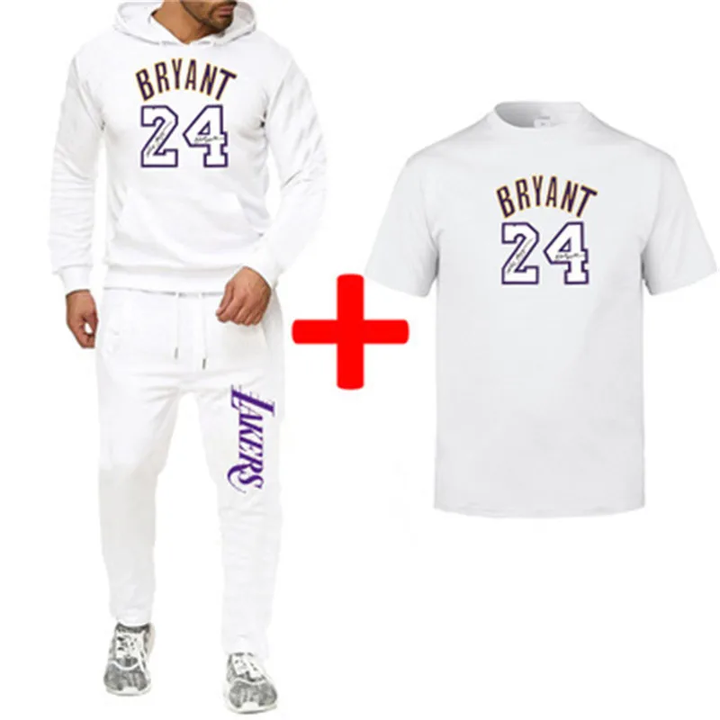 

Spring And Autumn Men Sports 3-Piece Set Casual Printed Lakers Sweatpants Long-sleeved Sweater Short Sleeve T-shirt Jersey No. 2