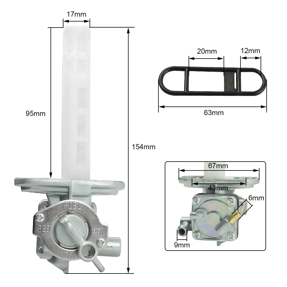 44mm Fuel Valve Petcock Tank Switch for Suzuki GS300 GS450 GS550 GS650 GS750 GS850 GS1000 GS1100 44300-45011 44300-28A02 fuel petcock valve