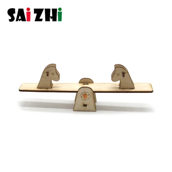 

Saizhi Model Toy Diy Creative Wooden Seesaw Developing Intellectual STEM Wood Physics Experiments Toy Science toy