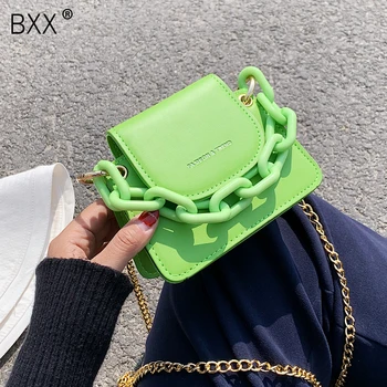 

[BXX] Chain PU Leather Crossbody Bags For Women 2020 Spring Simple Shoulder Messenger Bags Female Luxury Travel Handbag HL837