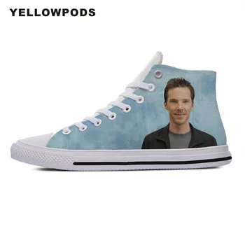 

Personality Men's Casual Shoes Hot Cool Pop Funny High Quality Handiness Benedict Cumberbatch Cute Cartoon Custom Sneakers White