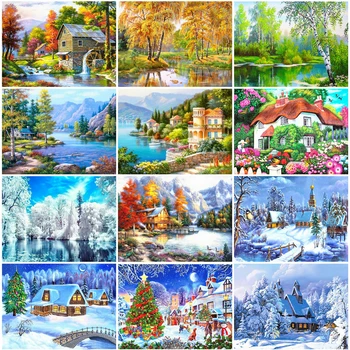 

Full Square Diamond Painting Winter Cross Stitch 5D Embroidery Sale Scenery Rhinestones Diy Home Decor Gift Needlework Jq547