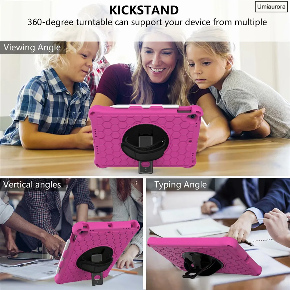 Capa à Prova de Choque Eva para Ipad 360 Girar Hand Strap Case Crianças Mini Air 10.9 9.7 2023 7th 8th 9th Gen 10.2 2023 Pro 11 - Imagem 2
