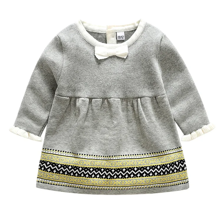 

19 Years Spring And Autumn New Style Childrenswear Seven Harper Celebrity Style Princess Long Sleeve Dress Sweater Baby Girls yi