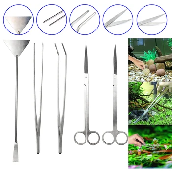 

Senzeal 5 in 1 Stainless Steel Aquarium Tool Plants Aquascaping Tools for Fish Tank(Scissors, Substrate Spatula, Tweezers)